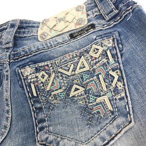 Miss Me Womens Boho Aztec Cuffed Skinny Jeans Denim 26 Miss Me Womens Boho Aztec Cuffed Skinny Jeans Denim 26